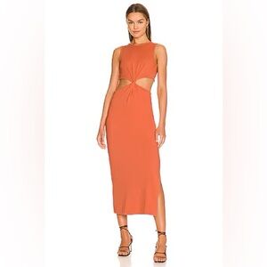 SUNDRY NWOT Cutout Midi Maxi Sexy Dress Sz 3 US Large Cotton Knit Sleeveless